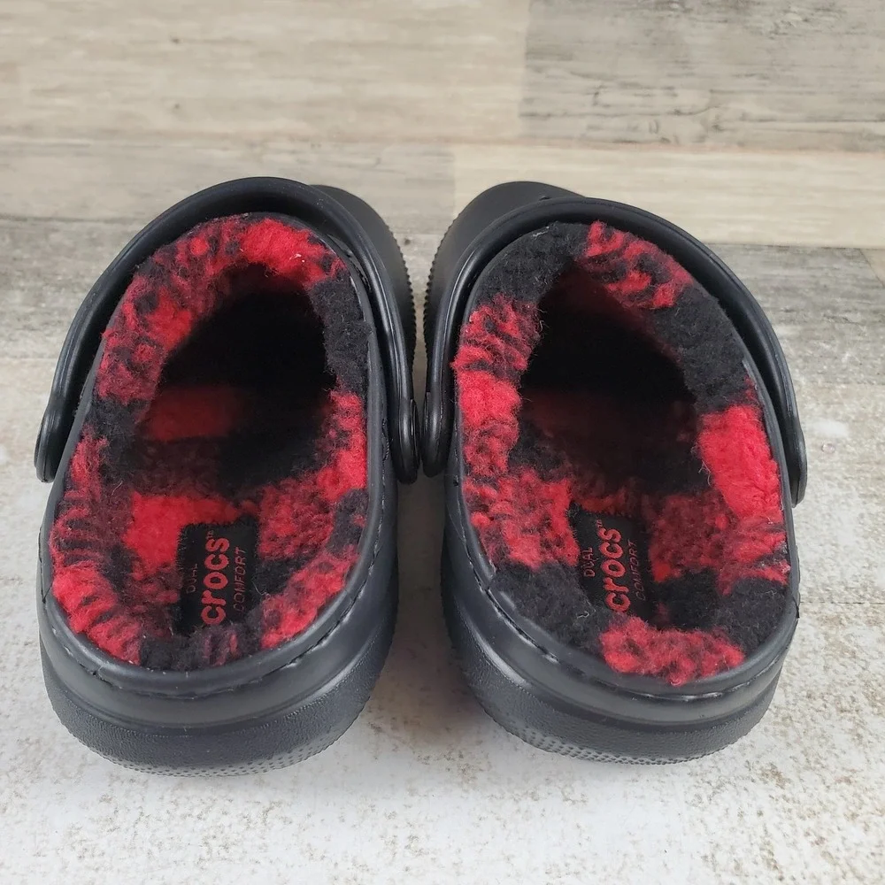 Crocs Classic Lined Buff Check Kids Clogs Sz 9 C9 Rubber Slingback‎ Round Toe